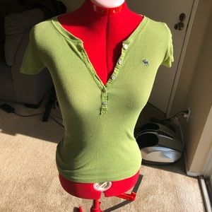 Green Abercrombie top with buttons
